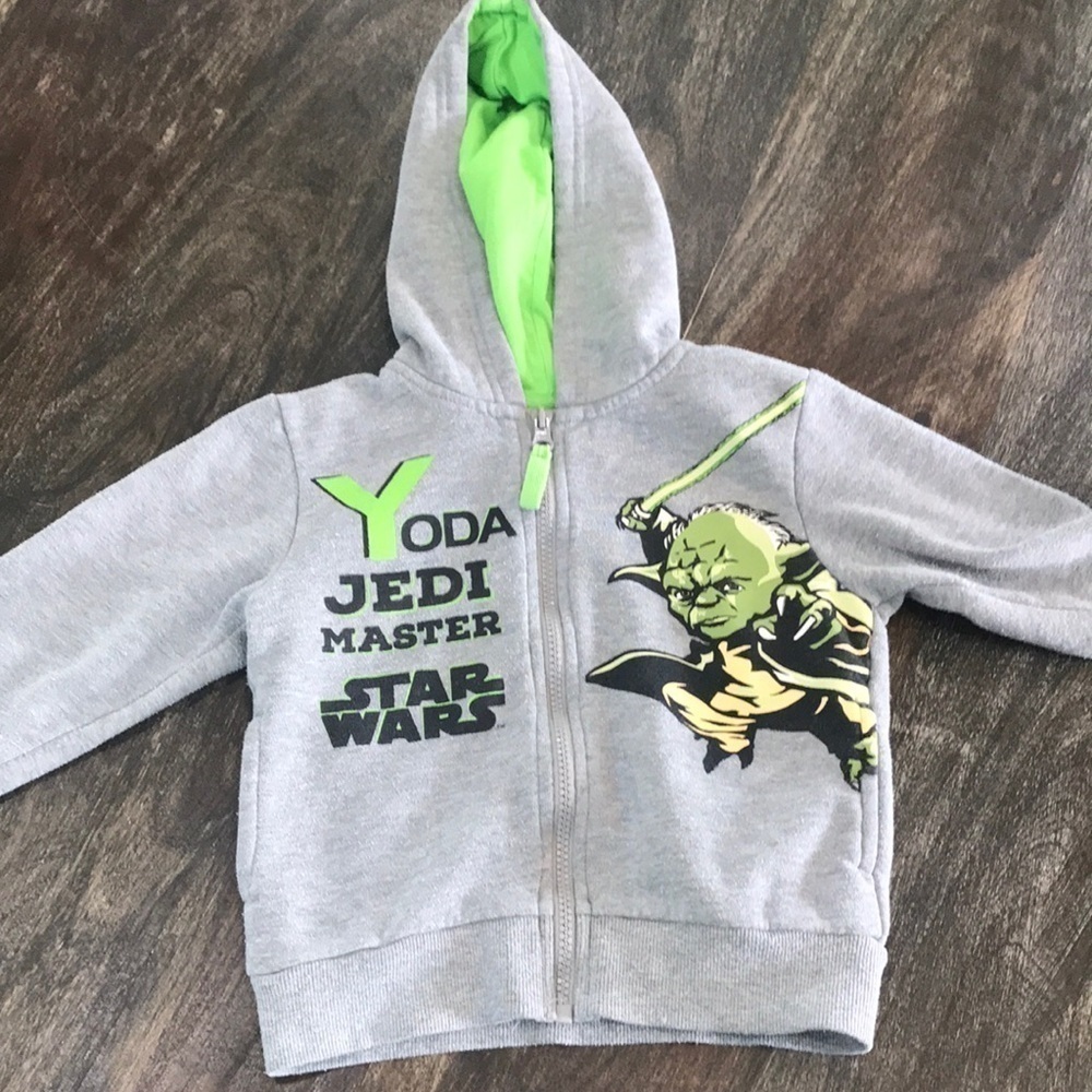 Star Wars Toddler Boys Zip-front Hoodie, 4, Gray, Green, & Black